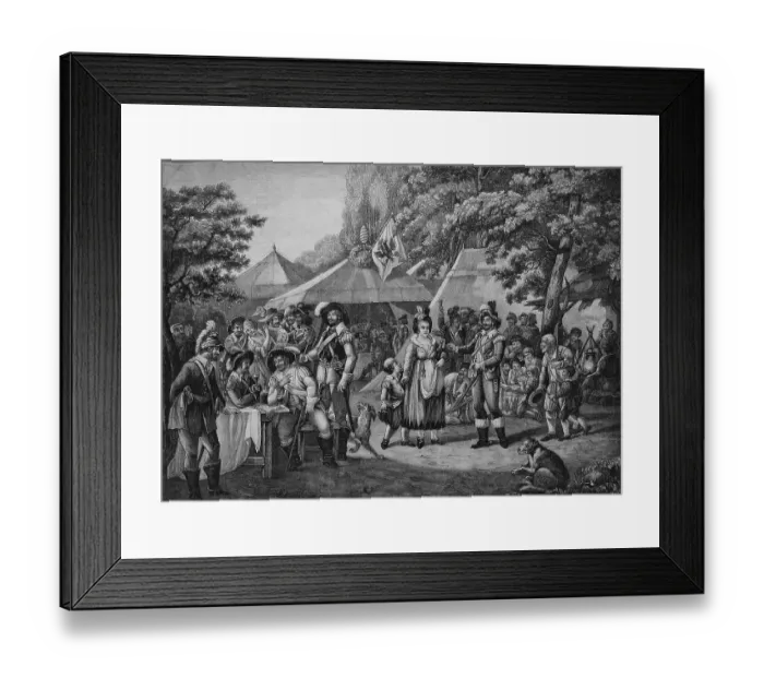 Framed Print : Wallenstein's camp, the first part of Friedrich Schiller's Wallenstein trilogy