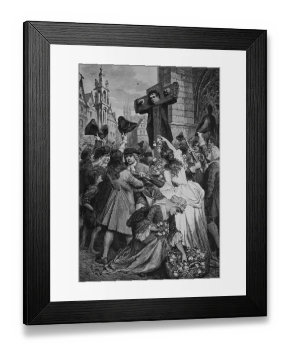 Framed Print : Daniel Defoe in the pillory, an English writer Framed Print : Daniel Defoe in the pillory, an English writer