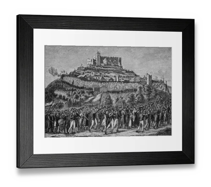 Framed Print : Procession to Hambach Castle, Hambach Framed Print : Procession to Hambach Castle, Hambach