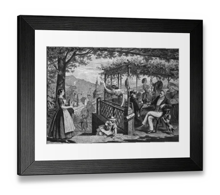 Framed Print : Garden restaurant or Burgberg, castle hill Framed Print : Garden restaurant or Burgberg, castle hill