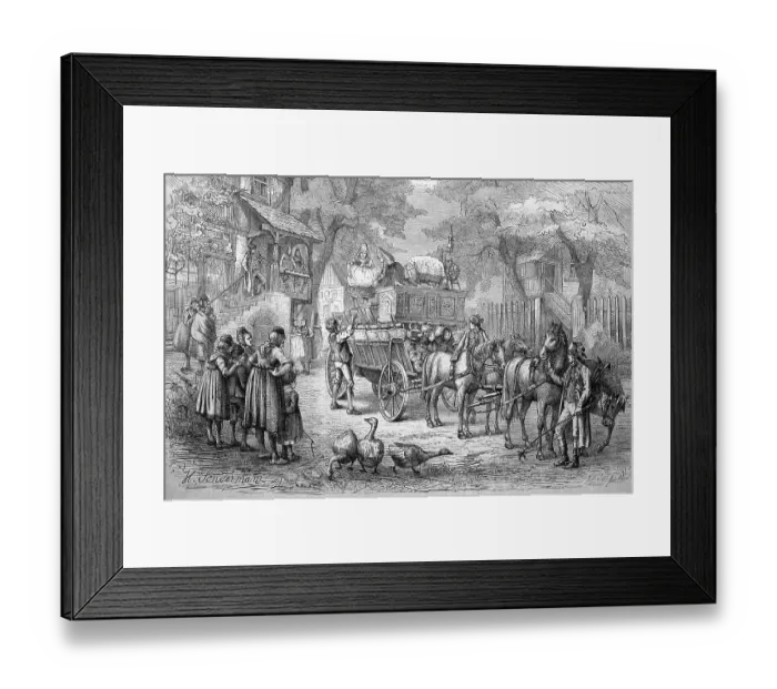 Framed Print : Horsedrawn wedding carriage in Schwaelmergrund Framed Print : Horsedrawn wedding carriage in Schwaelmergrund