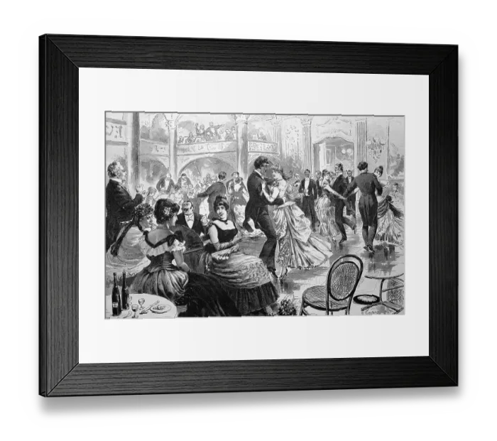Framed Print : Honorary Ball, historical engraving, 1880