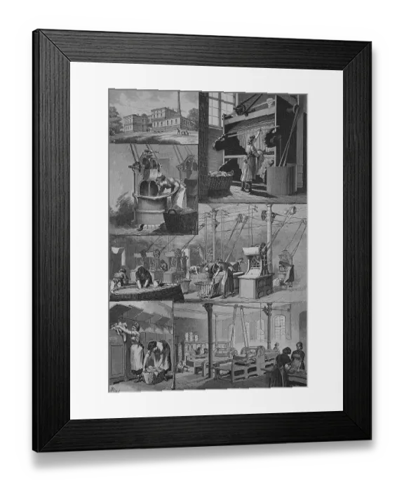 Framed Print : Steam washing laundry of the Berlin Charite hospital