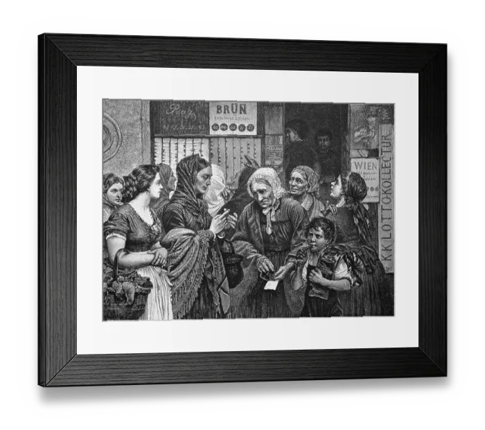 Framed Print : Lotto players, historical engraving, 1883 Framed Print : Lotto players, historical engraving, 1883