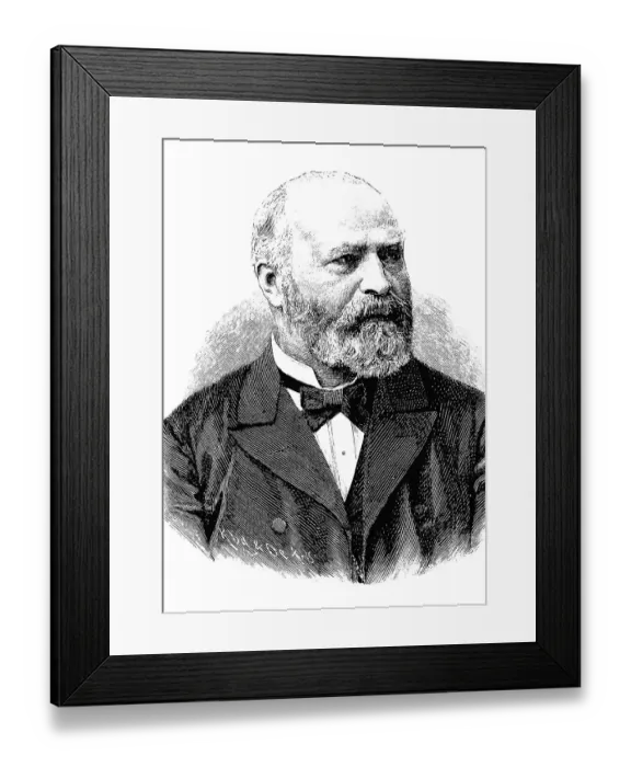 Framed Print : Johann Bernhard Aloys Gudden, since 1875
