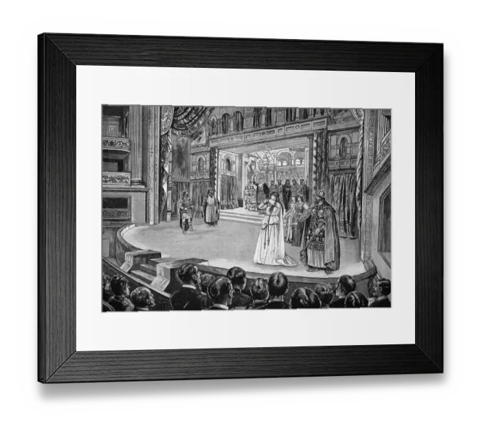 Framed Print : Performance of King Lear on the new Shakespeare stage of the Koeniglichen Hoftheater Framed Print : Performance of King Lear on the new Shakespeare stage of the Koeniglichen Hoftheater