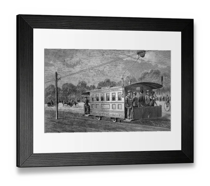 Framed Print : Electric railway from Charlottenburg to Spandau Hill
