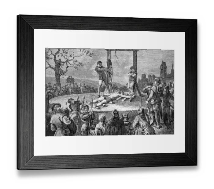 Framed Print : Death penalty by means of the wheel Framed Print : Death penalty by means of the wheel