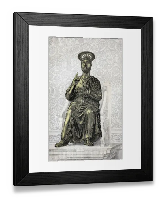 Framed Print : Statue of St. Peter in St. Peter's Basilica in Rome