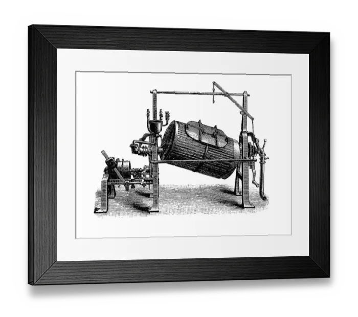 Framed Print : Finishing machine, drum washing machine