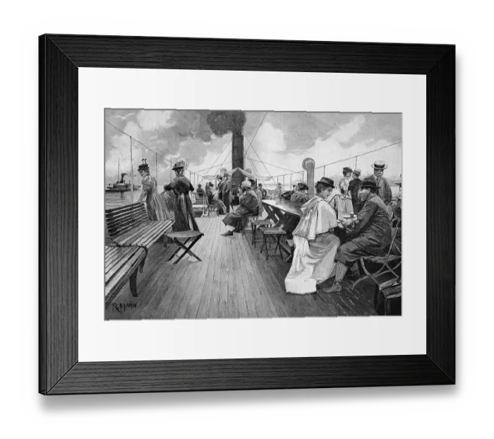 Framed Print : On the deck of a steamboat, Lake Constance Framed Print : On the deck of a steamboat, Lake Constance