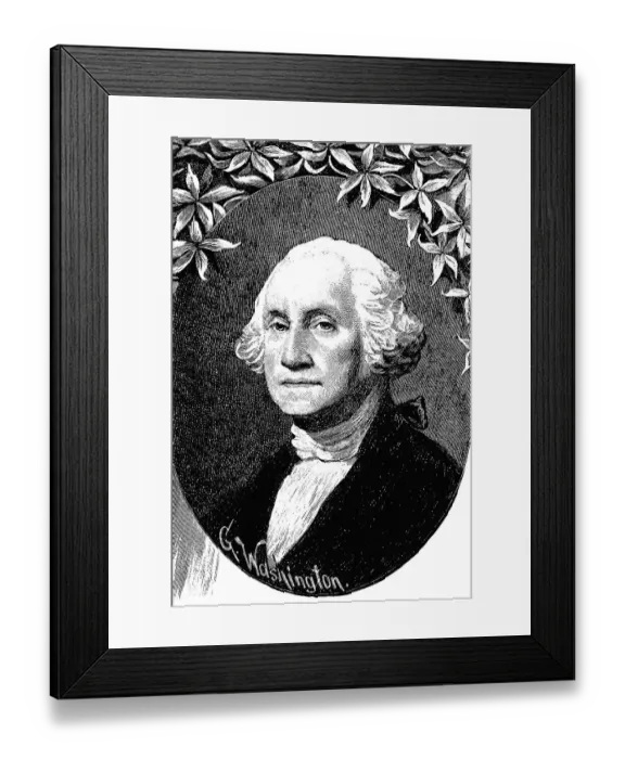 Framed Print : George Washington, 1732 - 1799