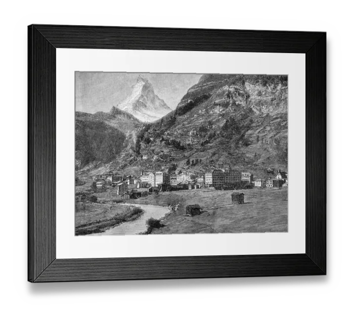 Framed Print : Zermatt and Matterhorn mountain