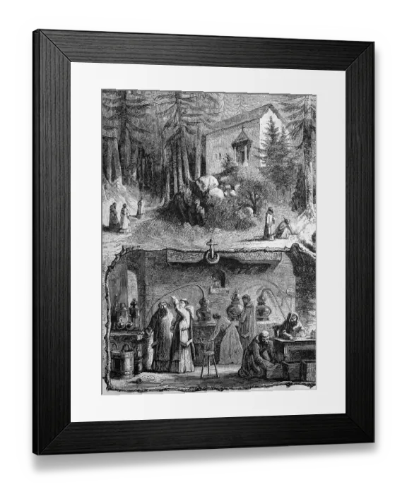 Framed Print : Manufacture of Chartreuse herbal liqueur by the Carthusian monks of the Grande Chartreuse monastery