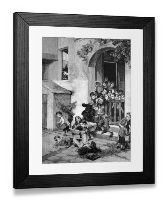 Framed Print : Hustle at the gate just after school finished Framed Print : Hustle at the gate just after school finished