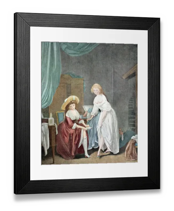Framed Print : Women in the dressing room, French copper engraving by Chaponnier Framed Print : Women in the dressing room, French copper engraving by Chaponnier