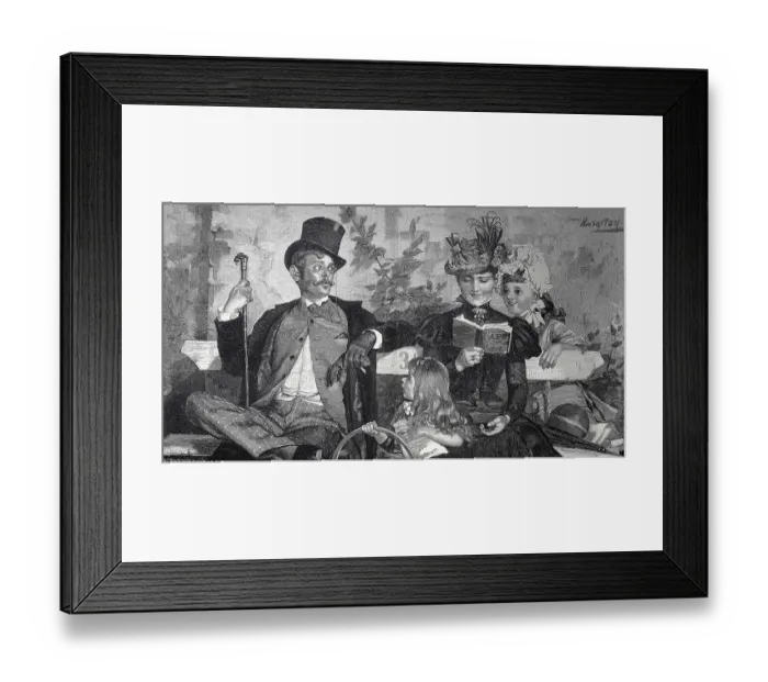 Framed Print : Posh, noble, people in the city park
