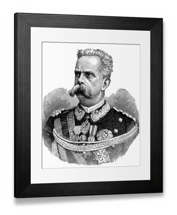 Framed Print : Umberto I. full name Umberto Rainerio Carlo Emanuele Giovanni Maria Ferdinando Eugenio di Savoia