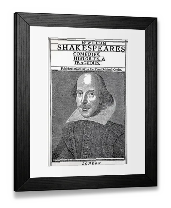 Framed Print : Cover picture of the folio edition of Shakespeares plays from 1623 Framed Print : Cover picture of the folio edition of Shakespeares plays from 1623
