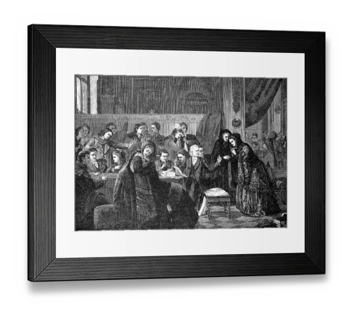 Framed Print : The family has met the notary and is waiting for the reading of the testament Framed Print : The family has met the notary and is waiting for the reading of the testament