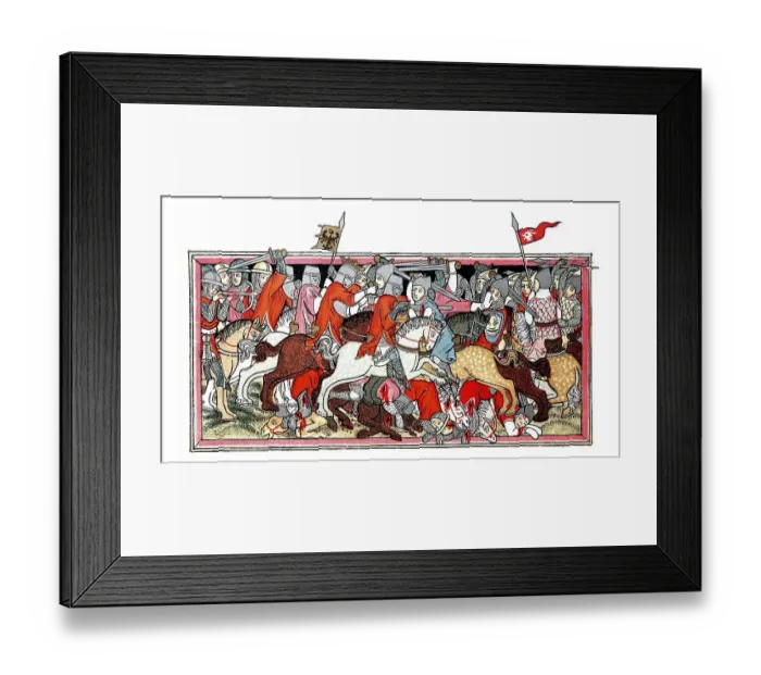 Framed Print : Battle scene from the time of the Battle of MUehldorf