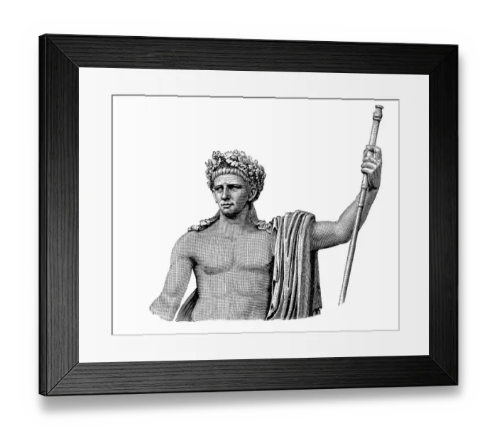 Framed Print : The triumphal statue of Claudius in the Vatican Museum in Rome
