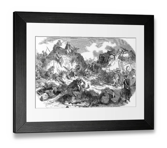 Framed Print : Crimean War 1853-1856, conquest of a Russian military battery