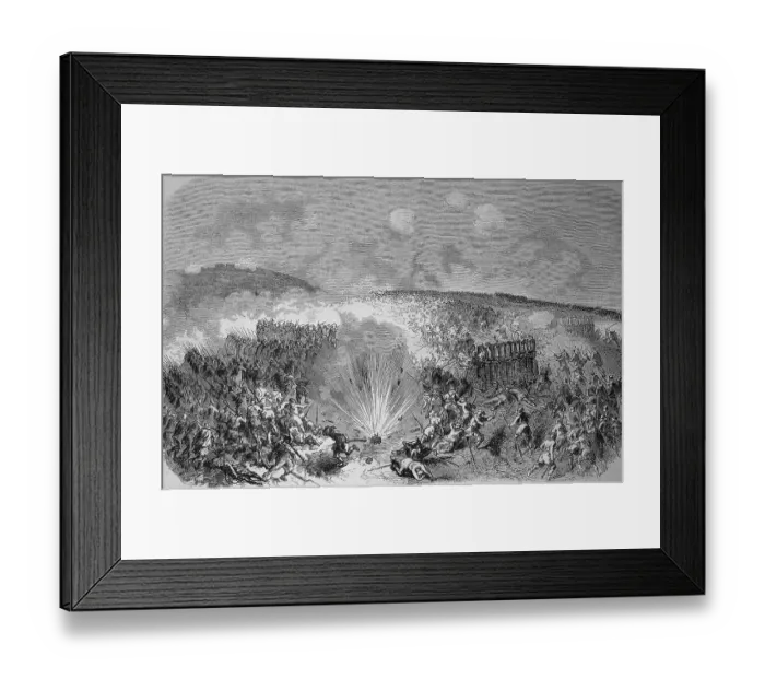 Framed Print : Crimean War 1855, the battle at the Thurm Malachow