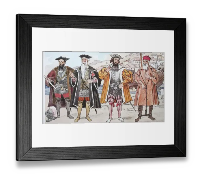 Framed Print : Fashion in Spain and Portugal around 1500-1540