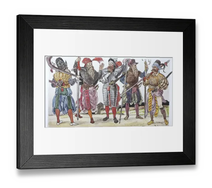 Framed Print : Clothing, fashion of the Landsknechts in Germany around 1520-1560