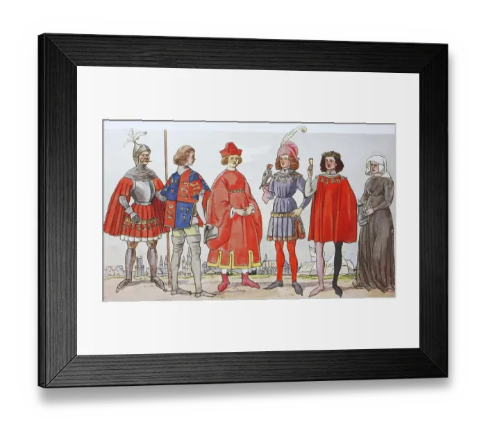 Framed Print : Clothing, fashion in Germany under Burgundian influence in the 15th century Framed Print : Clothing, fashion in Germany under Burgundian influence in the 15th century