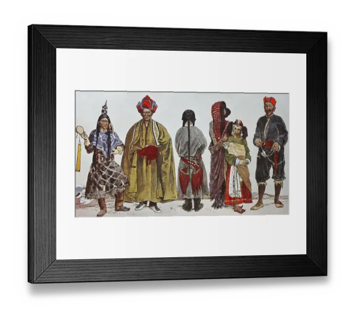 Framed Print : Clothing, fashion in India, from 1600-1800 Framed Print : Clothing, fashion in India, from 1600-1800