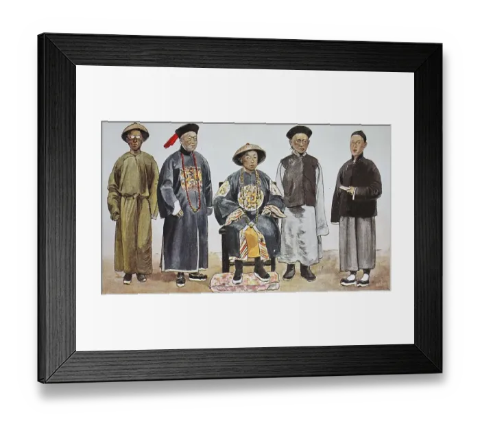 Framed Print : Clothing, fashion in China, around the 19th century