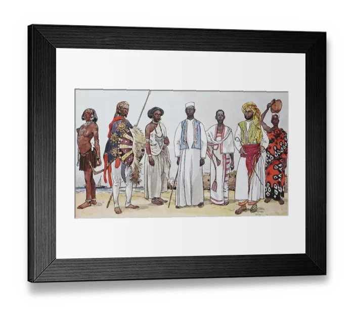 Framed Print : Clothing, historical fashion in Africa Framed Print : Clothing, historical fashion in Africa