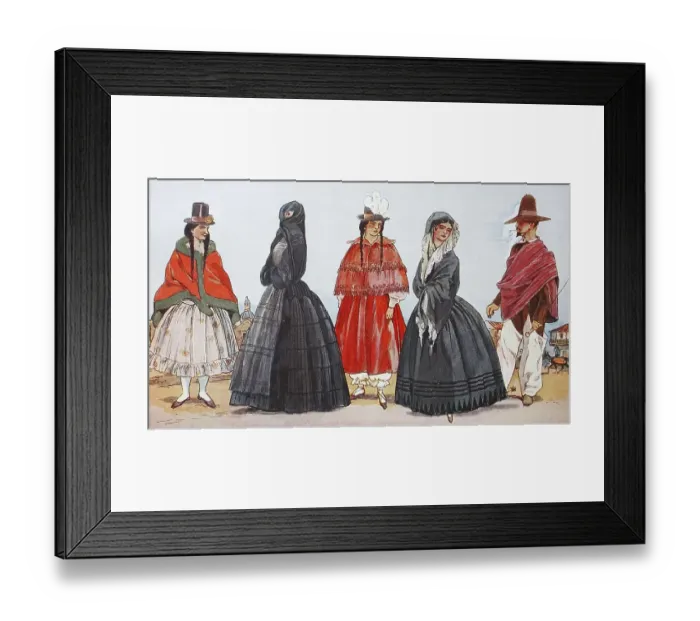 Framed Print : Clothing, fashion in South America Framed Print : Clothing, fashion in South America