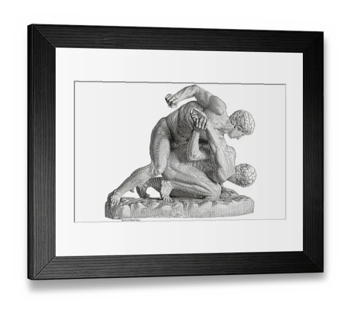 Framed Print : Sculpture, depicting a group of Ringern Framed Print : Sculpture, depicting a group of Ringern