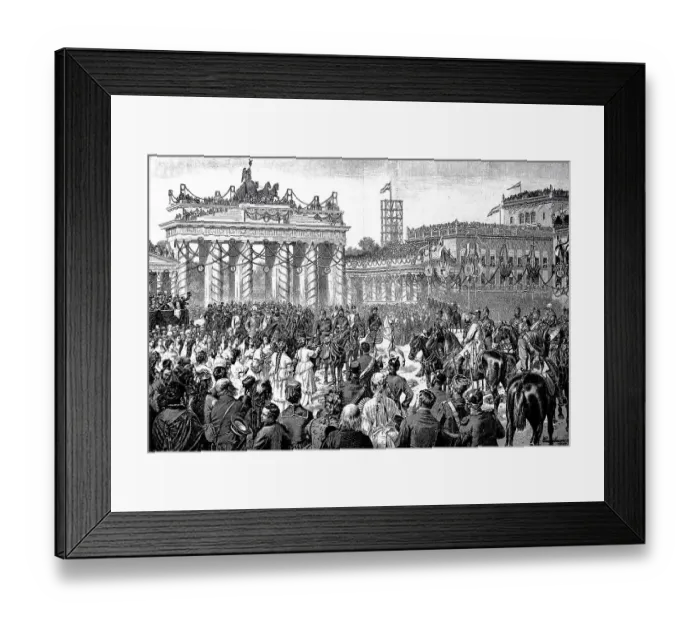 Framed Print : The emperor is welcomed by the honorary virgins on its entry into Berlin Framed Print : The emperor is welcomed by the honorary virgins on its entry into Berlin