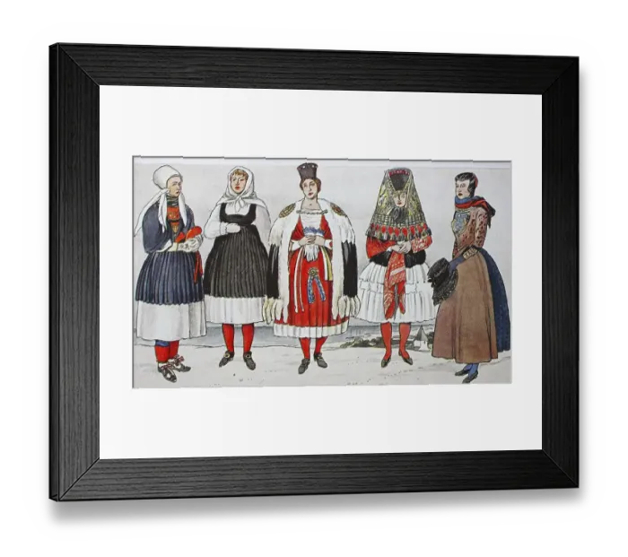 Framed Print : People in traditional costumes