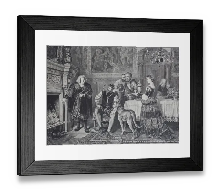 Framed Print : Emperor Charles V with Anton Fugger in Augsburg