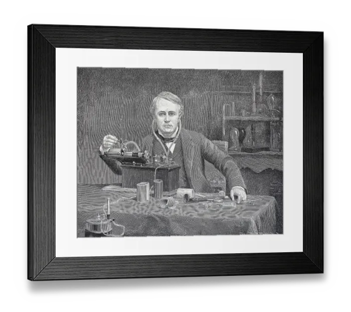 Framed Print : Thomas Alva Edison, 1847-1931, American inventor