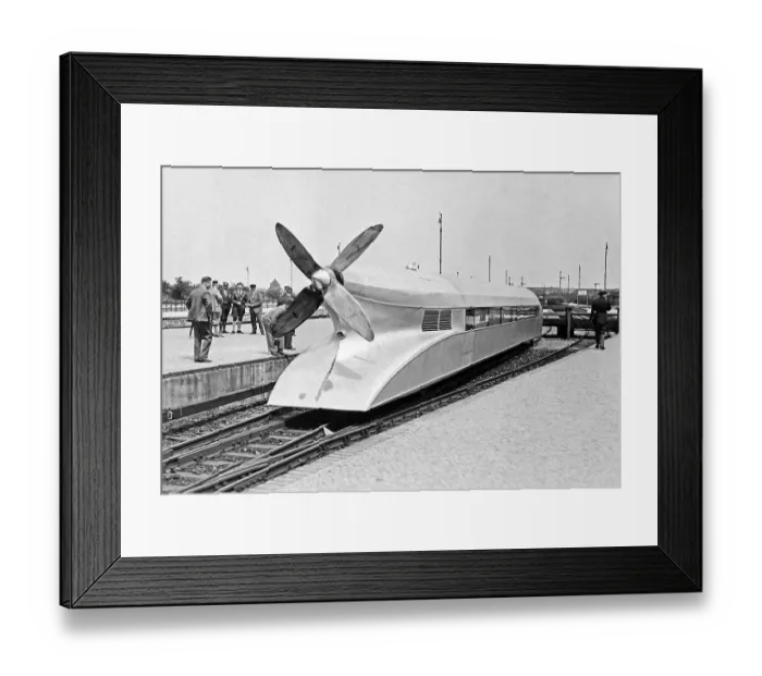 Framed Print : Rail Zeppelin, historical photo, ca Framed Print : Rail Zeppelin, historical photo, ca