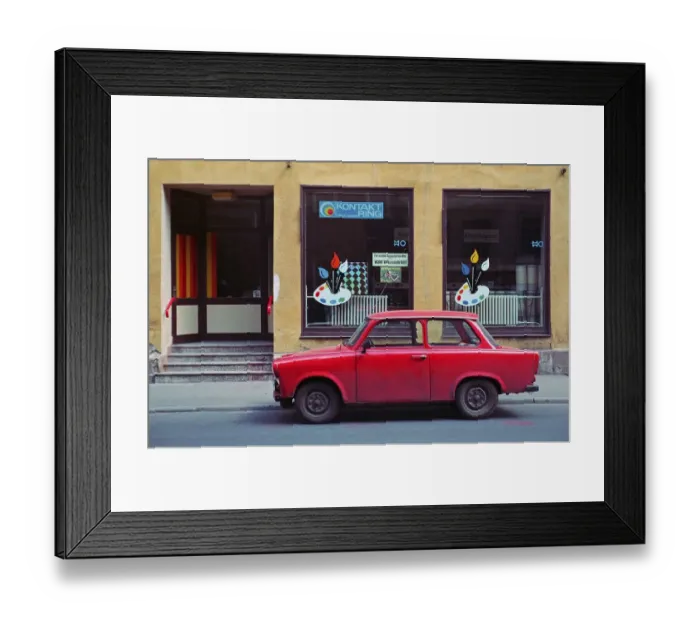 Framed Print : Parking Trabi, May 1990, Meiningen, Thuringia, GDR Framed Print : Parking Trabi, May 1990, Meiningen, Thuringia, GDR