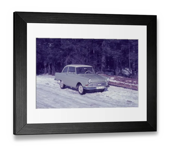 Framed Print : Passenger car, DKW Junior, winter