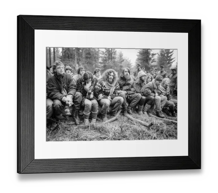 Framed Print : Actions at the start of the clearance at the Wackersdorf WAA reprocessing plant