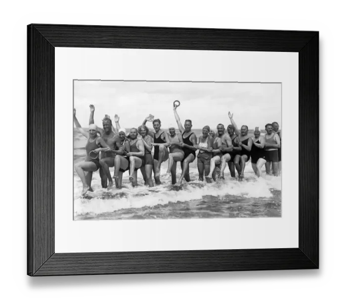 Framed Print : Swimming fun in the sea, historical photo Framed Print : Swimming fun in the sea, historical photo