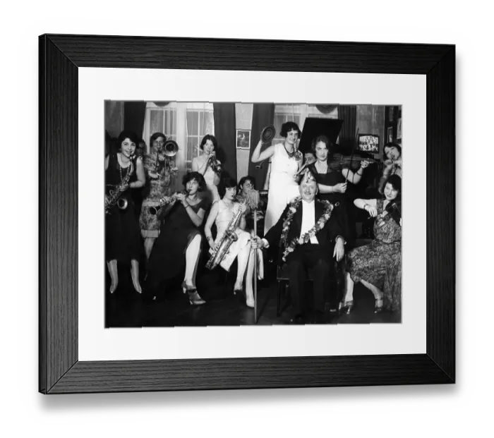 Framed Print : Women's Orchestra, party, historic picture from about 1915 Framed Print : Women's Orchestra, party, historic picture from about 1915