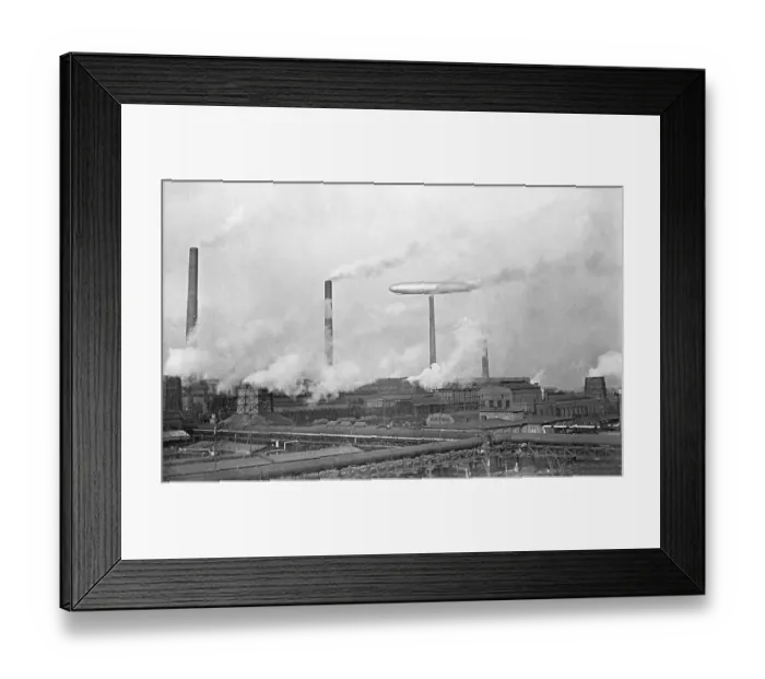 Framed Print : Graf Zeppelin, Leuna factory, historical photo