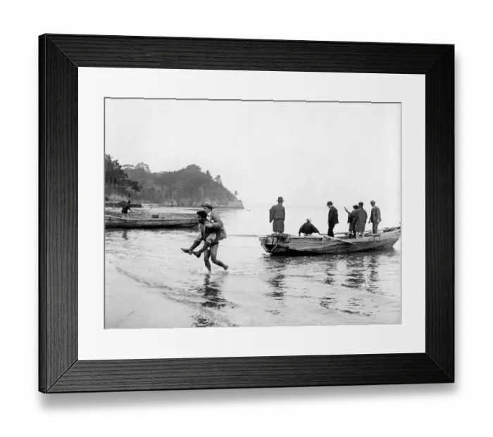 Framed Print : Historic photograph, travellers in Asia at the turn of the century