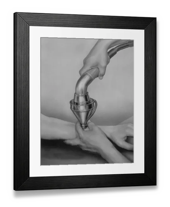 Framed Print : Historic photograph, ultrasonic device
