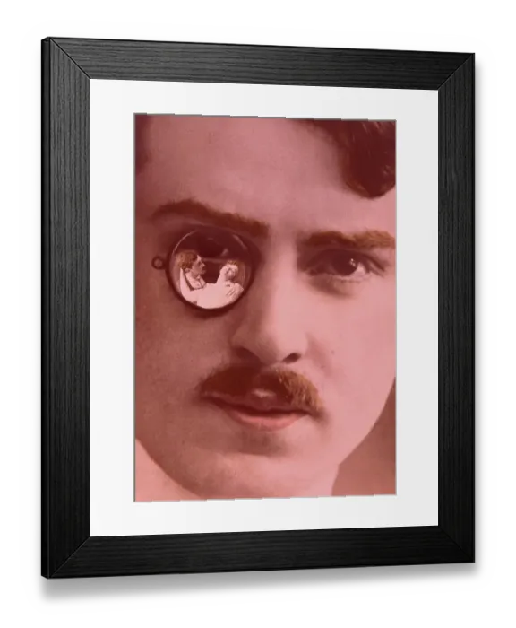 Framed Print : Historic photograph, man with monocle Framed Print : Historic photograph, man with monocle